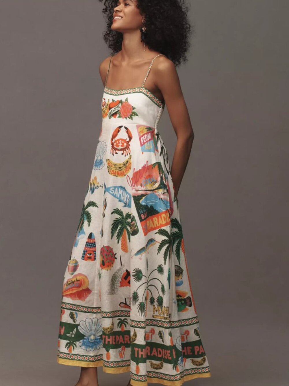 ALÉMAIS Paradiso Linen Midi Dress